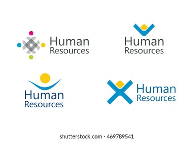 Human resource concept - abstract sign set for your presentation