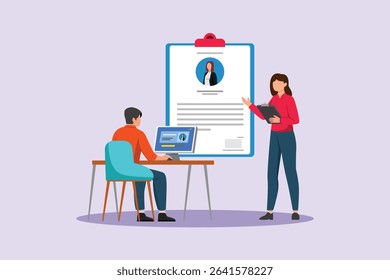 Human Resource Concept. Colored flat vector illustration isolated