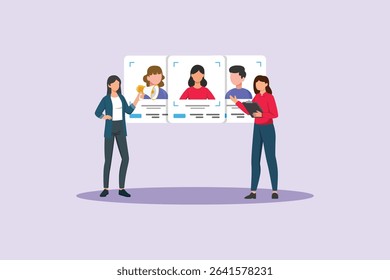 Human Resource Concept. Colored flat vector illustration isolated