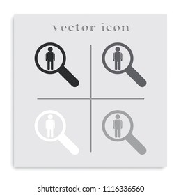 Human resource concept flat black and white vector icon.