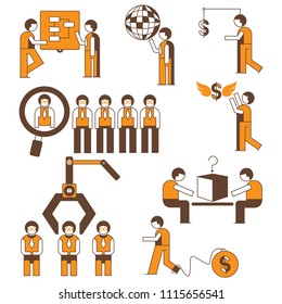 human resource concept people character icons
