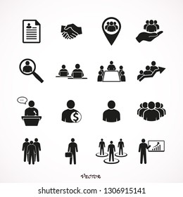 Human resource - conceptual background with human resource related icon set