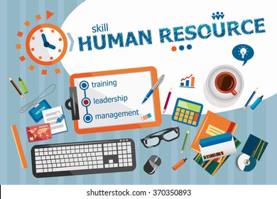 Human resource design concept. Typographic poster. Human resource concepts for web banner and printed materials.