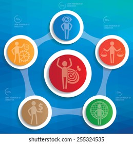 Human resource design on blur background, clean vector