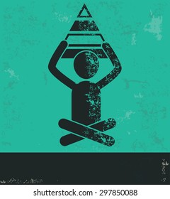 Human resource design on green background,grunge vector