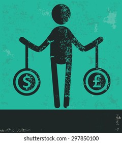 Human resource design on green background,grunge vector
