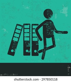 Human resource design on green background,grunge vector