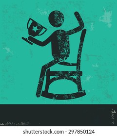 Human resource design on green background,grunge vector