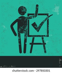 Human resource design on green background,grunge vector