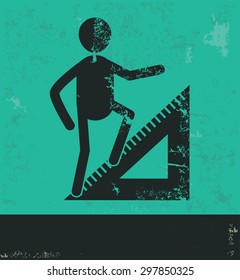 Human resource design on green background,grunge vector