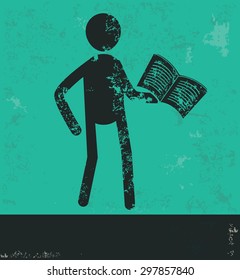 Human resource design on green background,grunge vector