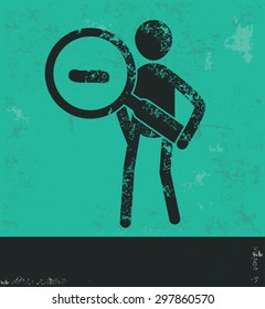 Human resource design on green background,grunge vector