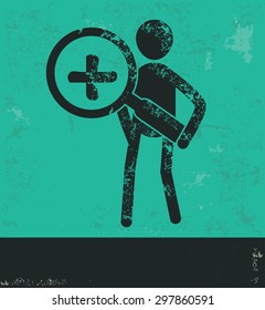 Human resource design on green background,grunge vector