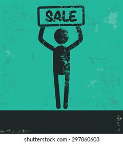 Human resource design on green background,grunge vector
