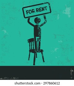 Human resource design on green background,grunge vector