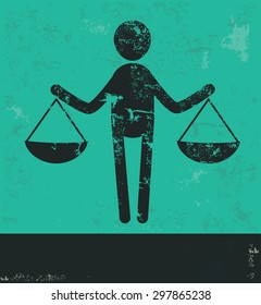 Human resource design on green background,grunge vector