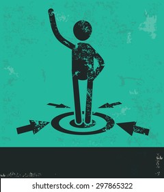 Human resource design on green background,grunge vector