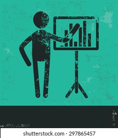 Human resource design on green background,grunge vector