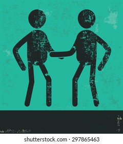 Human resource design on green background,grunge vector