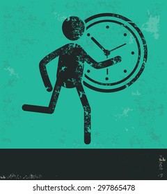 Human resource design on green background,grunge vector