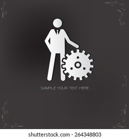 Human resource design on old background,vector