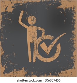 Human resource design on old paper background,vector