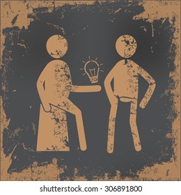 Human resource design on old paper background,vector