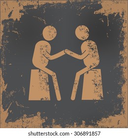 Human resource design on old paper background,vector