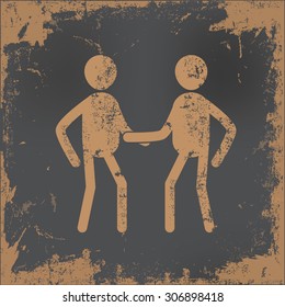 Human resource design on old paper background,vector