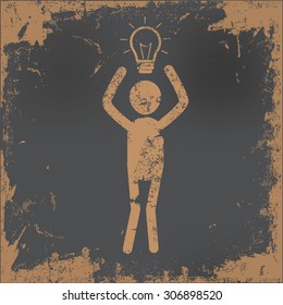 Human resource design on old paper background,vector