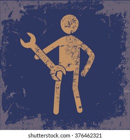 Human resource design on old paper background,vector