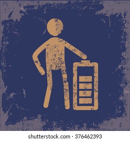 Human resource design on old paper background,vector