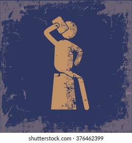 Human resource design on old paper background,vector