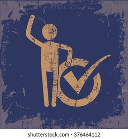 Human resource design on old paper background,vector