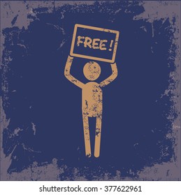 Human resource design on old paper background,vector