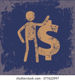 Human resource design on old paper background,vector