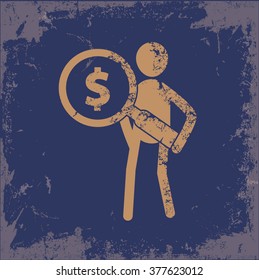 Human resource design on old paper background,vector