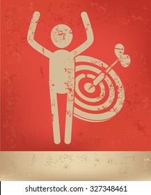 Human resource design on red background, grunge vector
