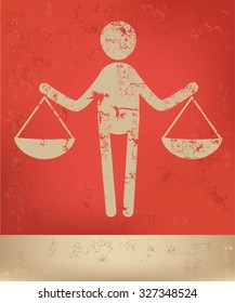 Human resource design on red background, grunge vector
