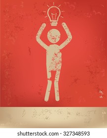 Human resource design on red background, grunge vector
