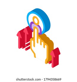 Symbol für die Verbesserung der Humanressourcen isometrisches Zeichen zur Verbesserung der Humanressourcen. farbige einzelne Symbolillustration