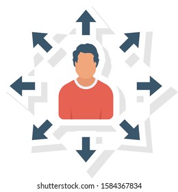 Human Resource flat icons for account  & affiliated 