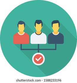 Human Resource flat icons for  approval &  success