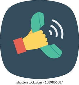 Human Resource flat icons for call &  services 