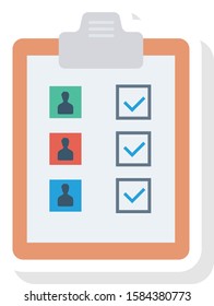 Human Resource flat icons for checklist  & hiring 