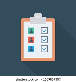 Human Resource flat icons for checklist  & hiring 