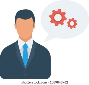 Human Resource flat icons for  configuration & manager 