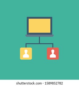 Human Resource flat icons for connection  & team 