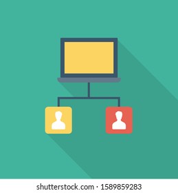 Human Resource flat icons for connection  & team 