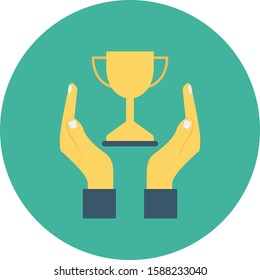 Human Resource flat icons for cup  & achievement 